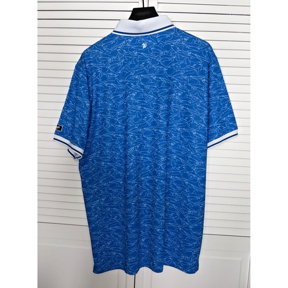 Waggle Golf Polo Apex - Pique - Sharks - Men's 2XL /XXL - Picture 5 of 9